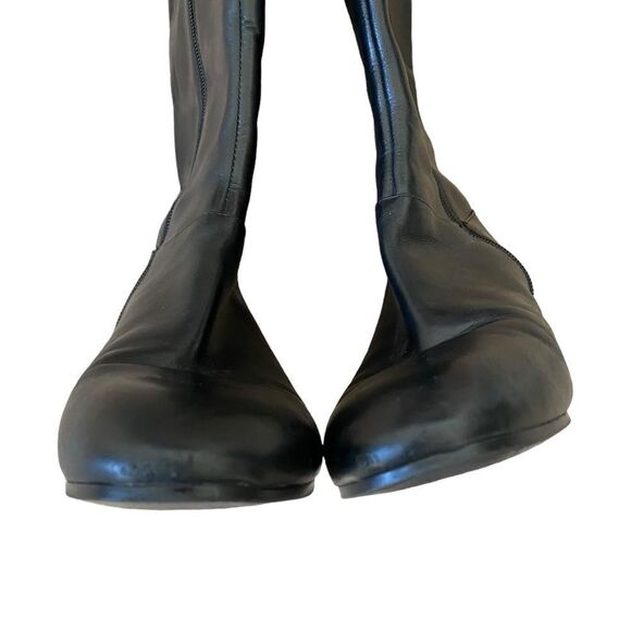 Nine West Oreyan Tall Black Leather Riding Boots Gold Button Details US Size 8.5 - Picture 7 of 10